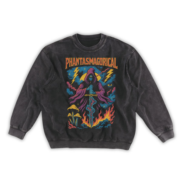 Spectral Knight - Snow Washed Frayed Edge Sweatshirt
